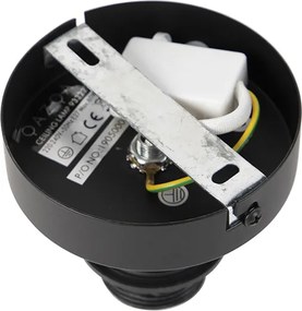 Plafondlamp zwart platte kap taupe 45 cm - Combi