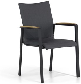 Tuinstoel stapelbaar Aluminium/textileen Grijs-antraciet Lifestyle Garden Furniture Brandon antraciet