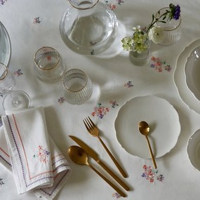 Set van 4 platte borden in porselein, Hirène