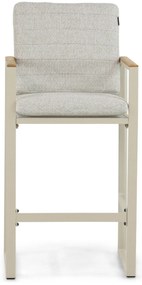 Barstoel Aluminium/Teak Taupe-naturel-bruin Lifestyle Garden Furniture Faro