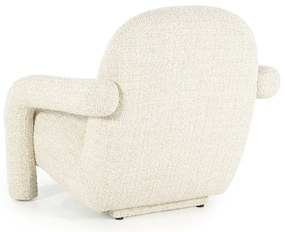Eleonora Monica Design Fauteuil Beige Met Stoffen Armleuning