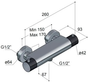 Hotbath Cobber X thermostatische douchemengkraan chroom