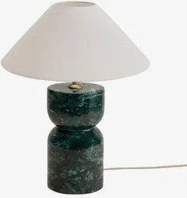 Diniz Tafellamp Van Natuursteen Groen Marmer Udaipur & Wit Mat Ø35 Cm - ?15 Cm Graciela - Sklum