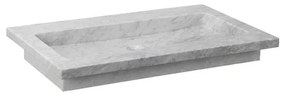 Forzalaqua Nova wastafel 60.5x51.5x9.5cm Rechthoek 0 kraangaten Natuursteen Carrara gepolijst 8010824