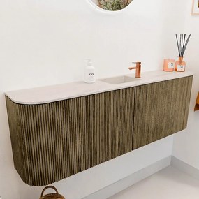 Mondiaz Joya DLux 125cm toiletmeubel ronding links/rechts dusk met wastafel faye midden 1 kraangat meli