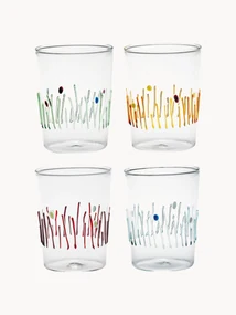 Handgemaakte waterglazen Quattro Stagioni, 4-delig
