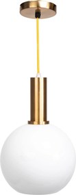 Hanglamp Glas Melkachtig Bol Goud Wit APP666-1CP