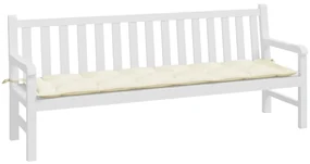 vidaXL Tuinbankkussen 200x50x7 cm stof crèmewit