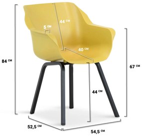 Tuinset 6 personen 240 cm Kunststof Geel Hartman Sophie