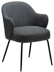 Dan-Form Bae Luxe Eetkamerstoel Met Armleuningen Grijs Boucle