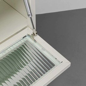 Kare Design Naxos Klepdeuren Kast Off White Met Ribbelglas - 85x35x80cm.