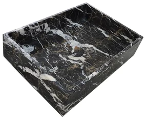 Saniclear Portoro Gold marmer waskom rechthoekig 50x35cm