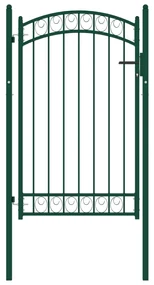 vidaXL Poort met gebogen bovenkant 100x150 cm staal groen
