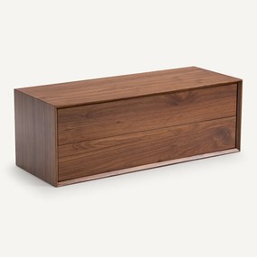 Nachtkastje met 2 lades, B110 x D42 cm, walnootfineer, Archivita XL