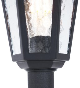 Klassieke buitenpaal zwart 122cm IP44 - New Haven Hammered Klassiek / Antiek E27 IP44 Buitenverlichting rond