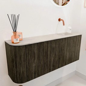 Mondiaz Joya DLux 100cm toiletmeubel ronding links shadow met wastafel faye rechts zonder kraangat ostra