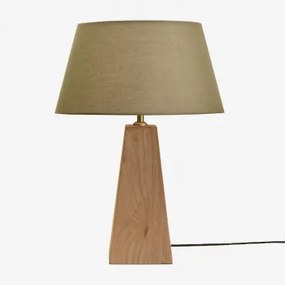 Tafellamp In Taraua Mangohout Mangohout & Saliegroen Ø40 Cm Monaco - Sklum