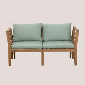 Filips 2-delige Modulaire Tuinbank Met Armleuningen In Acaciahout Groen – Khaki - Sklum