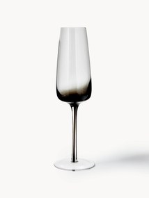 Mondgeblazen champagneglazen Smoke met kleurverloop, 4-delig