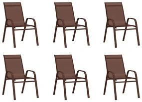 vidaXL Tuinstoelen stapelbaar 6 st textileen stof bruin