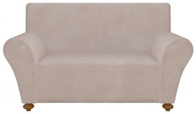 vidaXL 131089  Stretch Couch Slipcover Beige Polyester Jersey