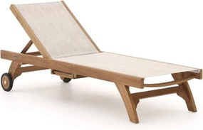 Verstelbaar ligbed Bellagio | Teakhout | Natural Teak | Ligbed met wiel | Ligstoel tuin | Strandbed | Kees Smit Tuinmeubelen