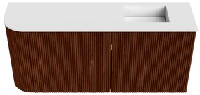 Mondiaz Joya 90cm toiletmeubel ronding links ruby met wastafel faye rechts zonder kraangat talc