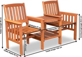 Memphis Tete A Tete Bank Meranti Zand/Beige