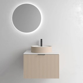 Muebles Raya onderkast ribbelfront 60cm met 1 softclose lade macchiato