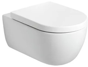 Plieger Kansas Compact randloos toilet met softclose & quick release zitting wit mat