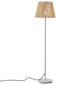 Buiten vloerlamp wit met kap beige touw IP44 - VirginiaJapandi E27 IP44 Buitenverlichting rond