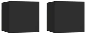 vidaXL Tv-wandmeubelen 2 st 30,5x30x30 cm zwart