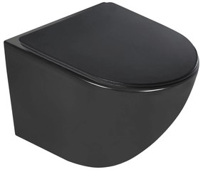 SaniGoods Select compacte mat zwarte toiletpot randloos inclusief zitting