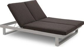 Lifestyle Garden Furniture Massimo Ligbed Met Kussen Wit/dark Grey Aluminium Wit