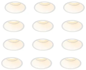 Set van 12 inbouwspots wit GU10 50mm IP44 - Dept Modern GU10 rond Binnenverlichting Lamp