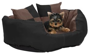 vidaXL Hondenkussen omkeerbaar en wasbaar 65x50x20 cm zwart en bruin