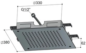 Hotbath Mate M110 inbouw hoofddouche vierkant 38cm chroom