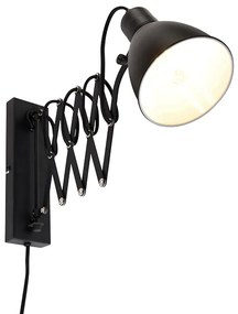 Industriële wandlamp zwart met verstelbare arm - Merle