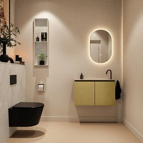 Mondiaz Ture DLux toiletmeubel 80cm oro met wastafel opalo rechts met kraangat