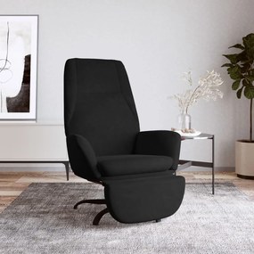 vidaXL Relaxstoel met voetensteun fluweel zwart