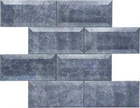 Zelfklevende Mozaïektegels Metaal | Subway 3D Blauwgrijs | 30,5×30,5 cm | Keuken, Bad &amp; WC