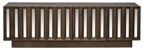 Richmond Interiors Bryant TV-meubel Donkerbruin Mangohout Met Spiegel - 180x40x56.5cm.