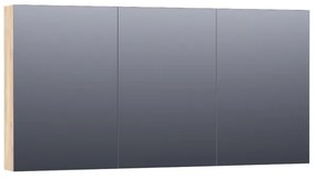 BRAUER Plain Spiegelkast - 140x70x15cm - 3 links- en rechtsdraaiende spiegeldeuren MFC - sahara SK-PL140SH