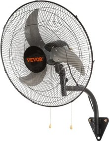 VEVOR Wandventilator, 49 cm oscillerende wandventilator, 4650 CFM, 3 snelheden, commerciële of residentiële ventilator voor het koelen van magazijnen, kassen, werkplaatsen, patio's en kelders, zwart
