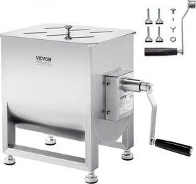 VEVOR handmatige vleesmenger 30 L vleesverwerkingsapparaat (maximaal mengen van 27,2 kg vlees), roestvrijstalen vleesmenger, worstmenger met reductiekast, handmixer voor gehakt