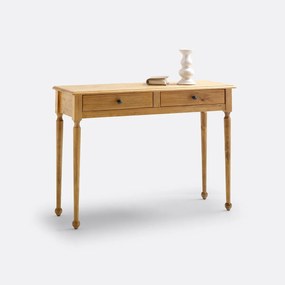 Wandtafel met 2 laden, massief grenen en MDF