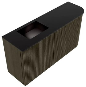 Mondiaz Joya 80cm toiletmeubel ronding rechts shadow met wastafel faye links 1 kraangat urban