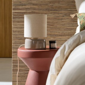 Tafellamp van keramiek en linnen, hoogte 25 cm, Amaga