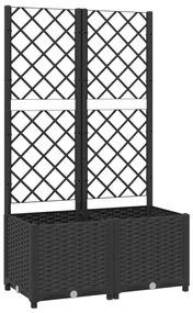 vidaXL Plantenbak met latwerk 80x40x136 cm polypropeen zwart