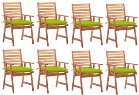 vidaXL Tuinstoelen 8 st met kussens massief acaciahout